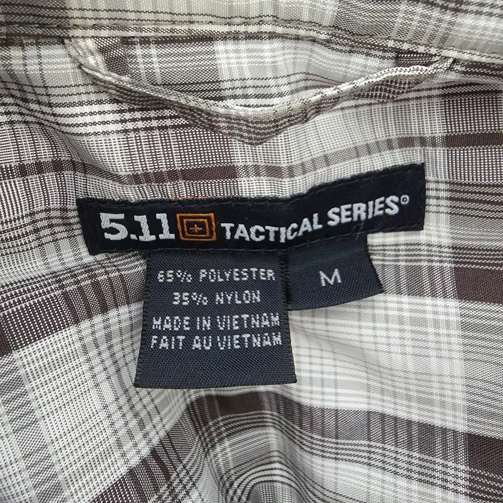 511 Tactical‎ Series Shirt Mens Medium Gray Plaid Conceal Carry Police